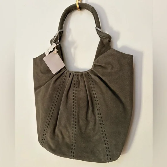 NWT Free People Skadi Suede Scrunch Tote - Picture 2 of 11